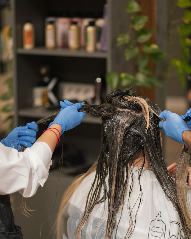 Colour being applied at the backwash